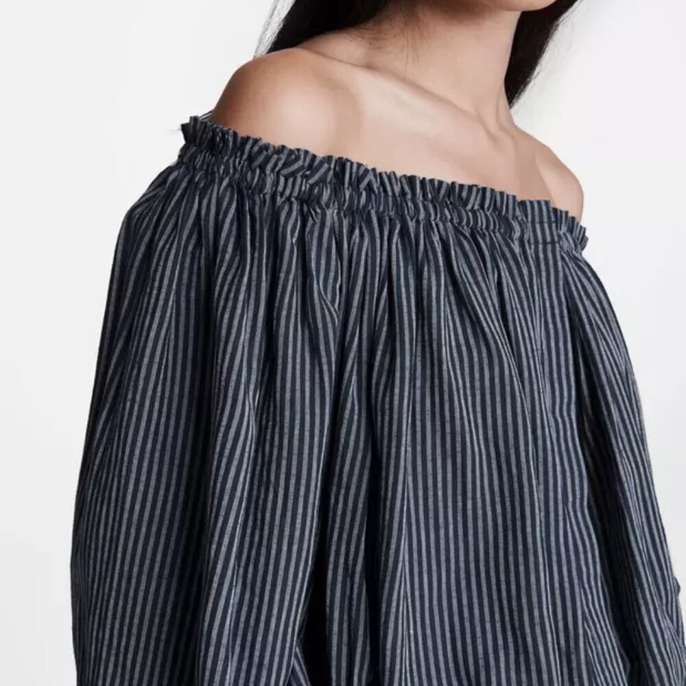RAG & BONE Mimi Stripe Linen Blend Blouse Sz S - Picture 2 of 11
